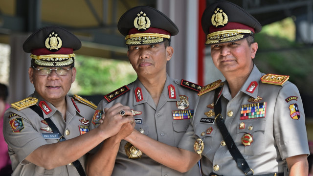 Sertijab Gubernur Akpol. (Foto: Antara/R. Rekotomo)