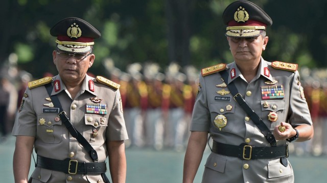 Sertijab Gubernur Akpol. (Foto: Antara/R. Rekotomo)