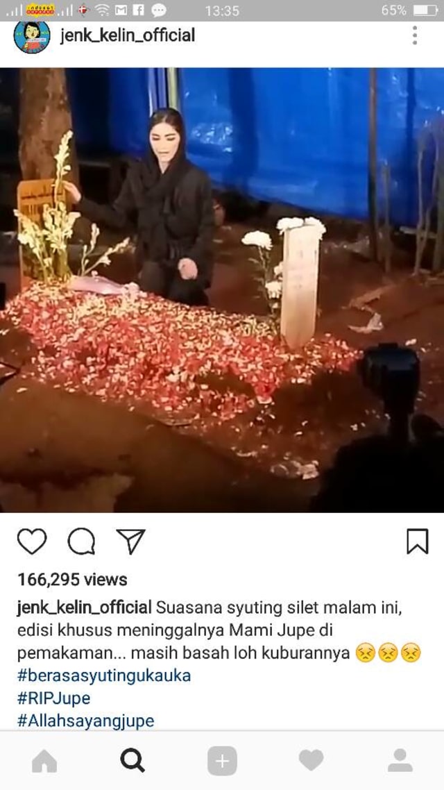 Makam Jupe dijadikan lokasi syuting (Foto: Instagram/@jenk_kelin_official)