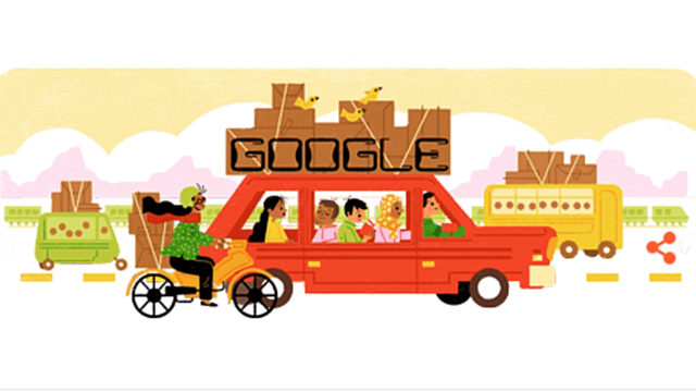 Google Doodle Mudik Lebaran 2017. (Foto: Google)