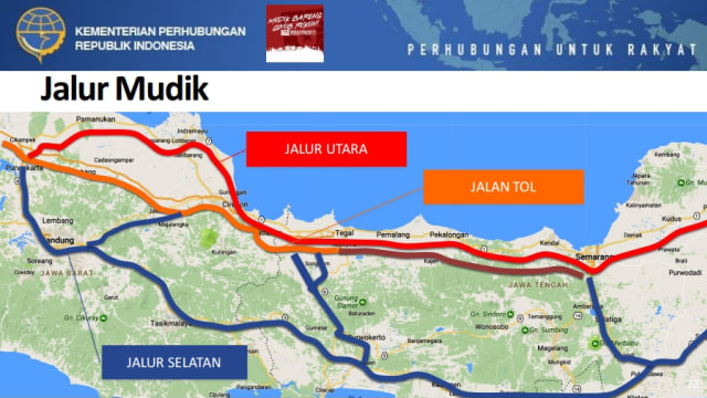 Jalur mudik utara dan selatan (Foto: Dok. Kemenhub)