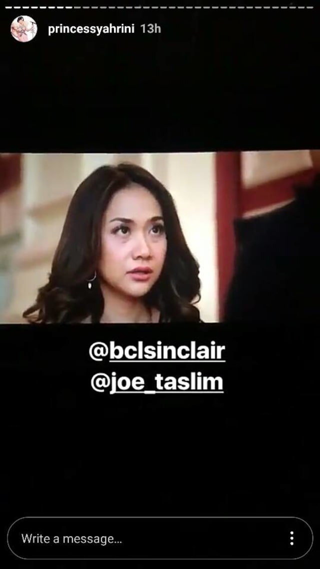 Instastory Syahrini (Foto: Instagram/@princessyahrini)
