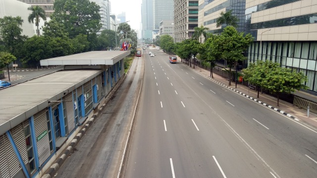 Kawasan sekitar Sudirman-Thamrin pada Jumat (23/6) (Foto: Nadia Jovita/kumparan)