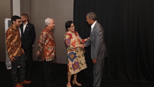 Sri Mulyani bersama Obama (Foto: Facebook/Sri Mulyani Indrawati )