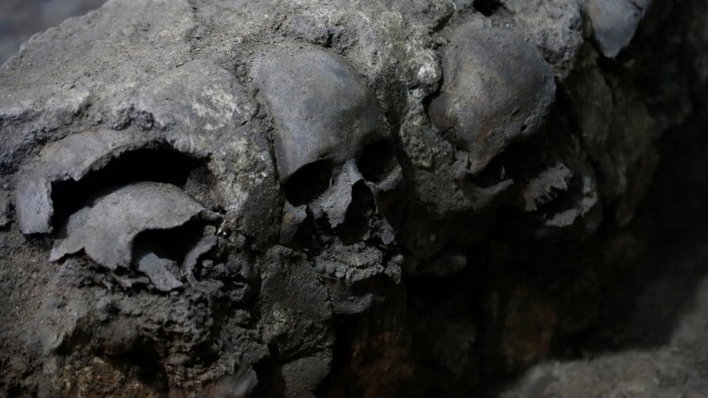 Tengkorak Manusia Tumbal Suku Aztec (Foto: Reuters/Henry Romero)