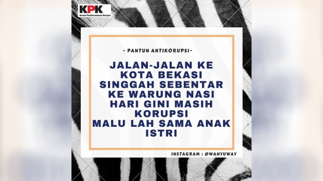 Pantun KPK (Foto: Twitter/@KPK_RI)