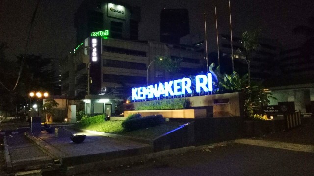 Ged Kemnaker RI setelah aksi awak tangki Pertamina (Foto: Aprilandika Pratama/kumparan)