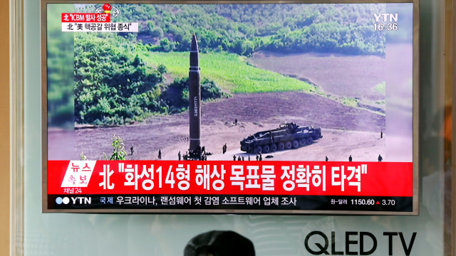 Peluncuran rudal Korut. (Foto: REUTERS/Kim Hong-Ji)