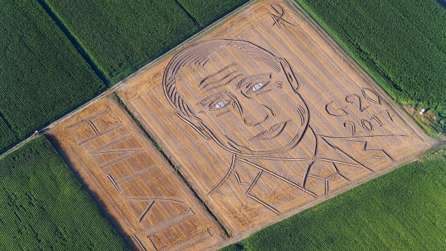 Lukisan Putin karya Dario Gambarin (Foto: Dario Gambarin via AP)