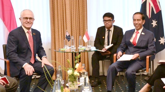 Jokowi dan Malcolm Turnbull. (Foto: Dok. Intan - Biro Pers Setpres)