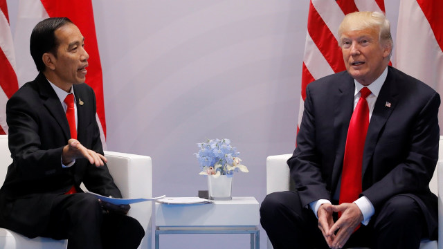 Jokowi dan Trump di KTT G20 Foto: REUTERS/Carlos Barria