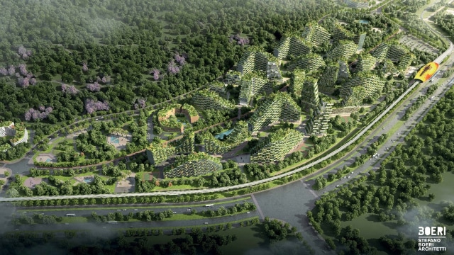 Rancangan 'Kota Hutan Liuzhou' di China. (Foto: Stefano Boeri Architetti)