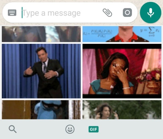 Mengirim GIF di aplikasi WhatsApp. (Foto: WhatsApp)