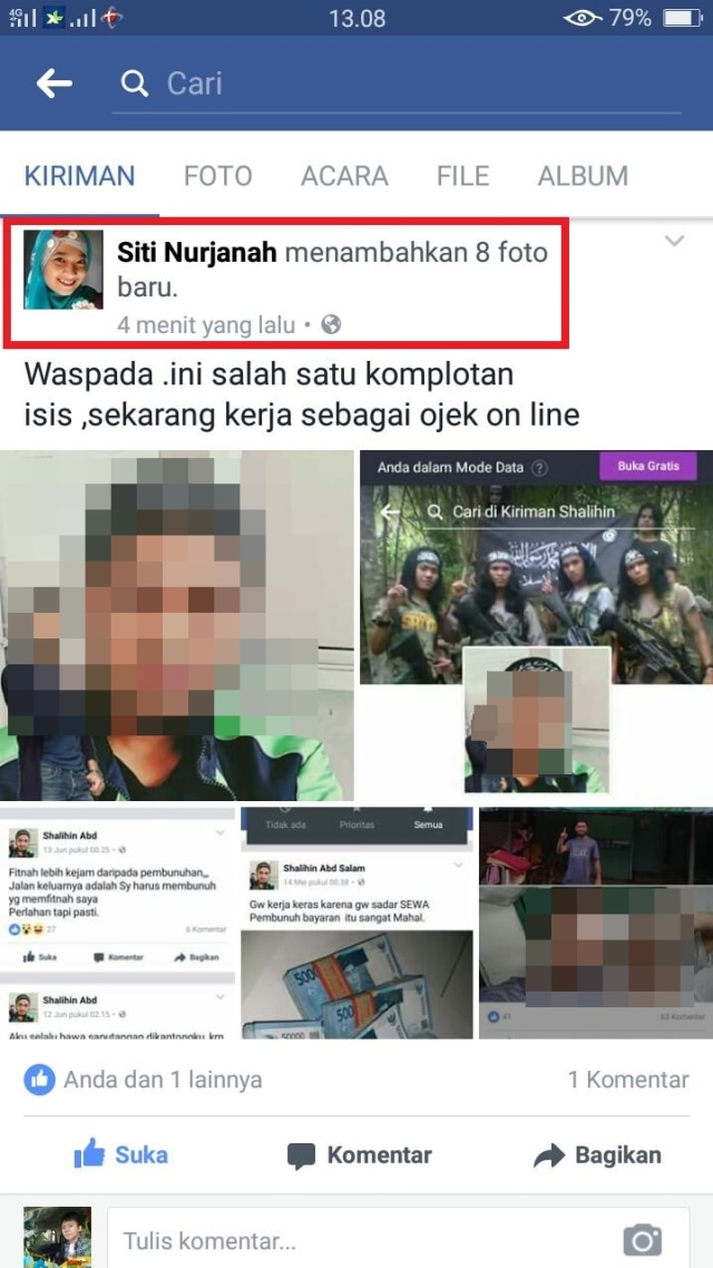 Akun Facebool Solihin (Foto: Dok. Istimewa)