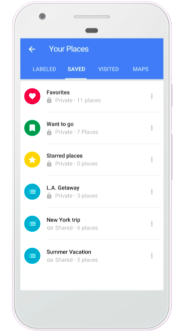 Menyimpan tempat favorit di Google Maps. (Foto: Google)