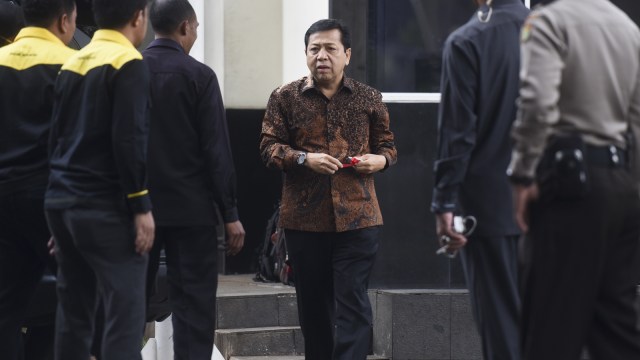 Setya Novanto di KPK. (Foto: Antara/Hafidz Mubarak A)
