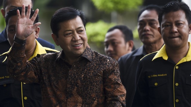 Setya Novanto di KPK. (Foto: Antara/Hafidz Mubarak A)