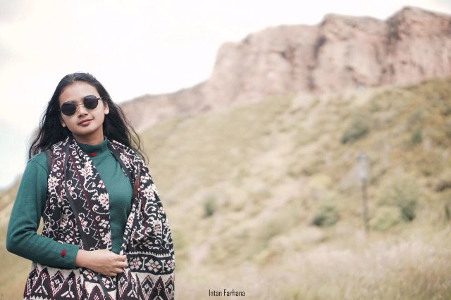Wika di Arthur's Seat. (Foto: Dok. Intan Farhana)