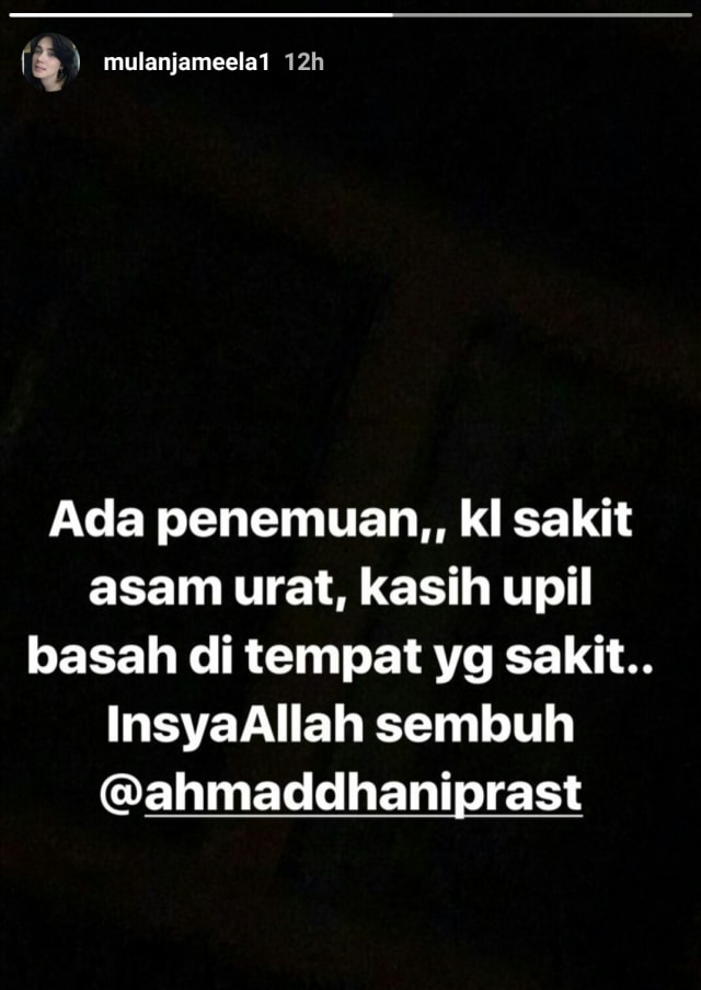 Screenshot IG Story Mulan Jameela. (Foto: Instagram Story @mulanjameela1)