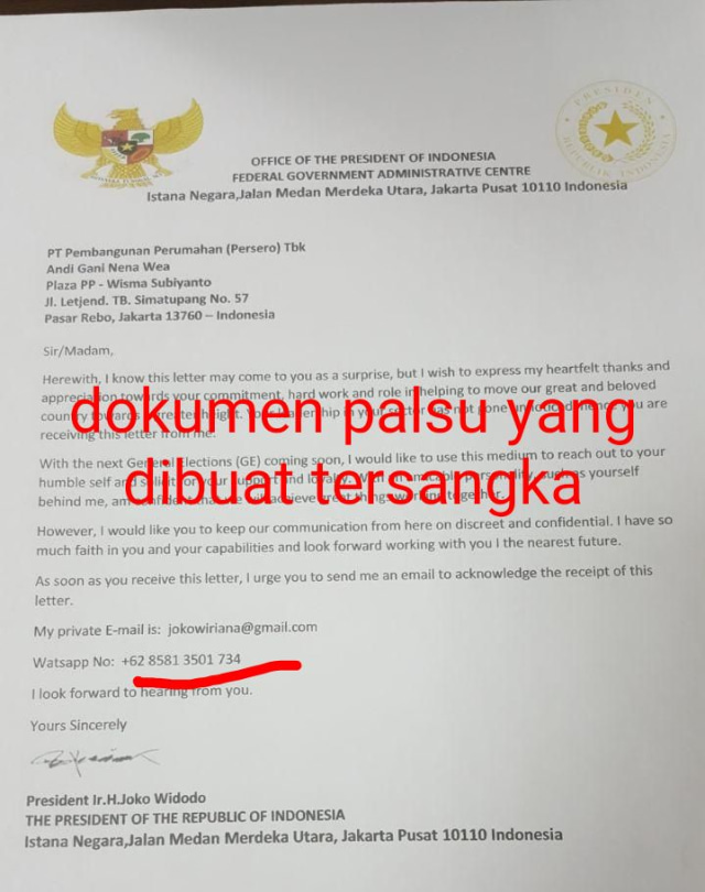 WASPADA PENIPUAN YANG MENGATASNAMAKAN LEMBAGA NEGARA