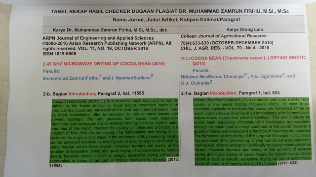 Dugaan Plagait yang dilakukan oleh Rektor UHO. (Foto: Wahyuni Sahara/kumparan)