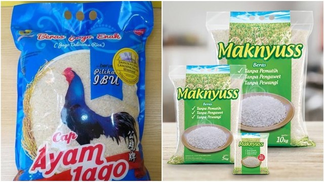 Beras Cap Ayam Jago dan Beras Maknyuss (Foto: Instagram/@beras_capayamjago @officialberasmaknyuss)