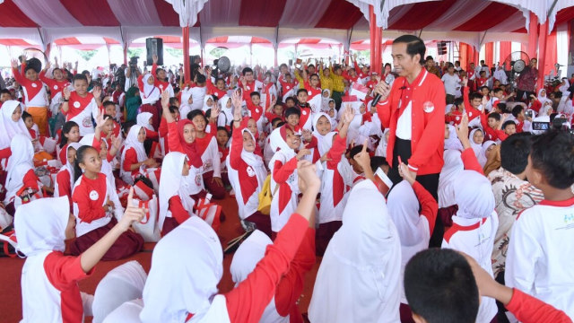 Jokowi di peringatan Hari Anak Nasional 2017 (Foto: Laily Rachev - Biro Pers Setpres)