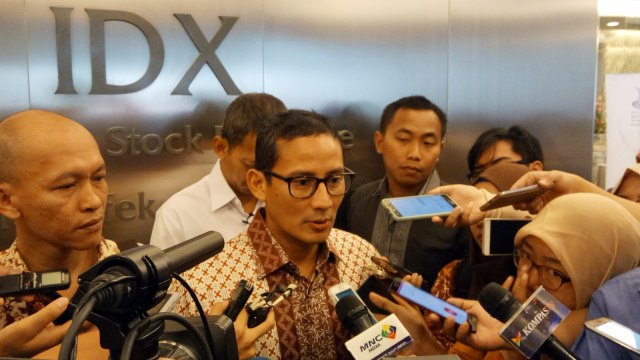 Sandiaga Uno di Bursa Efek (Foto: Ela Nurlaela/kumparan)