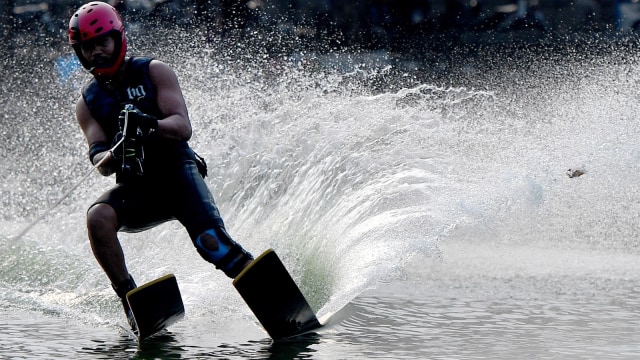 Target 4-5 emas untuk atlet ski air Indonesia. (Foto: Sigid Kurniawan/ANTARA)