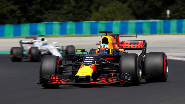 Aksi Ricciardo di GP Hungaria. (Foto: Reuters/Laszlo Balogh)
