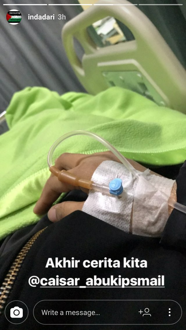 Instagram story @indadari: Istri Caisar "YKS" (Foto: Instagram/@indadari)