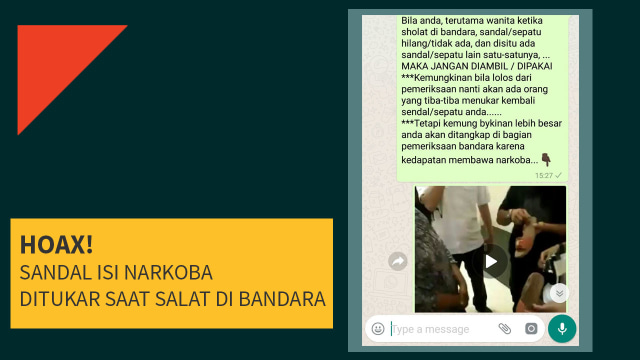 Hoax Sandal Isi Narkoba Ditukar Saat Salat. (Foto: kumparan)