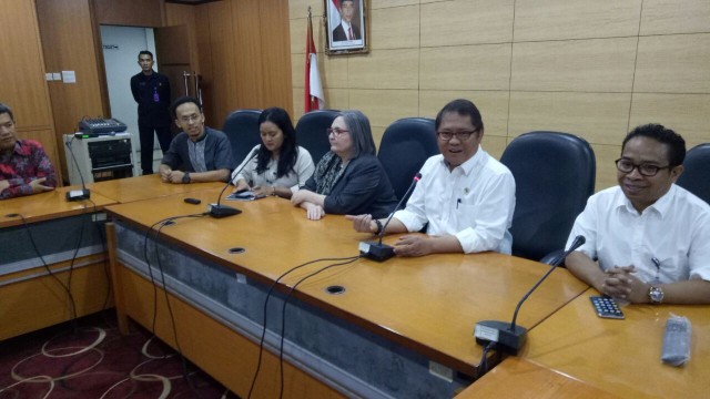 Konferensi pers Kemkominfo dan Google. (Foto: Jofie Yordan/kumparan)