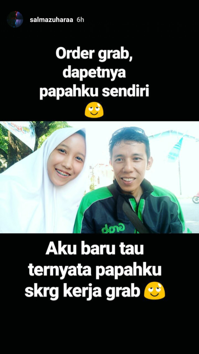 Instastory Salma yang bertemu ayahnya. (Foto: Instagram: salmazuharaa)