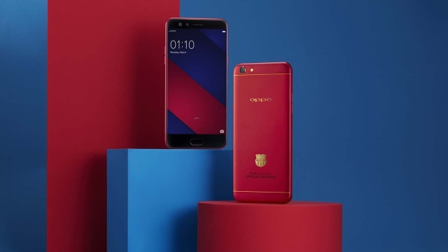Ponsel Oppo F3 edisi Barcelona. (Foto: Oppo Indonesia)