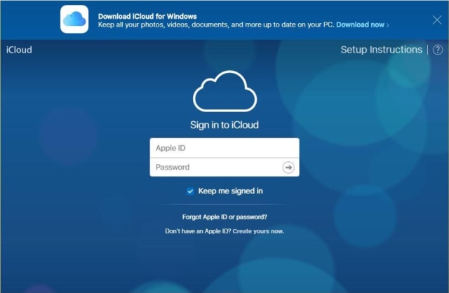 Layar login iCloud (Foto: istimewa)