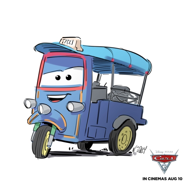 Tuktuk di Film Cars 3 (Foto: Dok. Disney Pixar/Pulse Communication - Ogilvy​)