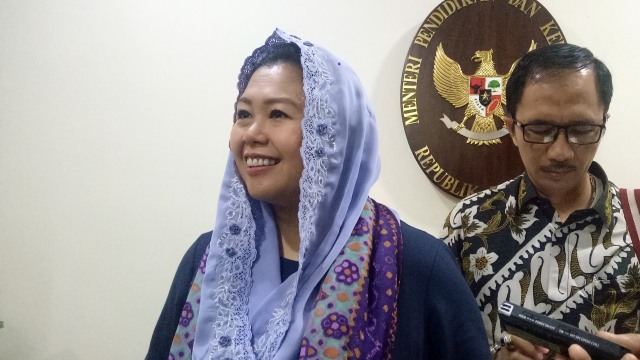 Yenny Wahid di Kantor Kemendikbud (Foto: Marcia Audita/kumparan)