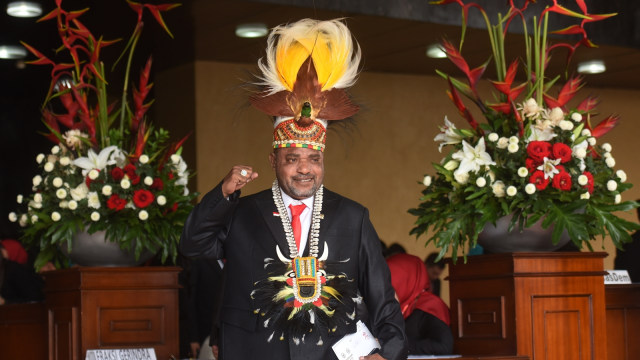 Jimmy Demianus Ijie di Sidang Tahunan MPR Foto: Antara/Akbar Nugroho Gumay