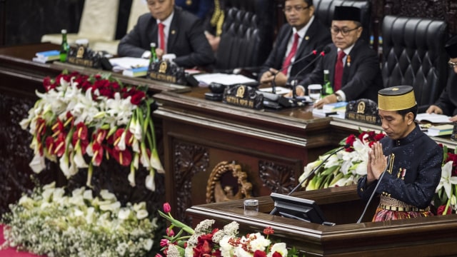 Presiden Jokowi dalam sidang tahunan DPR/MPR (Foto: Antara/M Agung Rajasa)