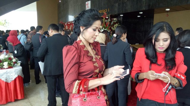 Venna Melinda di Sidang Tahunan MPR/DPR (Foto: Ferio Pristiawan/kumparan)