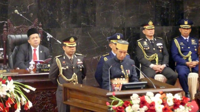 Fahri Hamzah Saat Pembacaan Pidato Presiden Jokowi (Foto: Fahrian Saleh/kumparan)