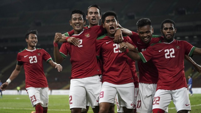 Selebrasi Gol Septian Maulana ke gawang Flipina (Foto: Antara/Wahyu Putro A)