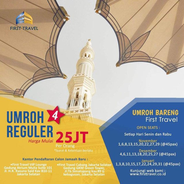 Unroh bareng First Travel (Foto: Instagram/firsttravelofficial)