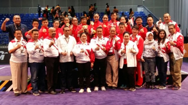 Para atlet dan staf cabor wushu. (Foto: Istimewa.)