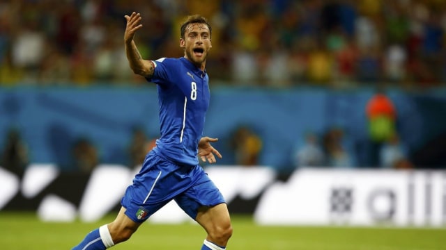 Marchisio dalam laga bersama Timnas Italia. (Foto: Reuters)