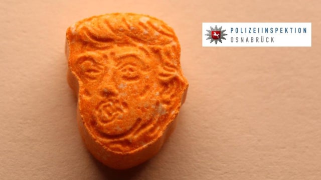 Butir ekstasi berbentuk kepala Donald Trump (Foto: Police Osnabrueck via AP)