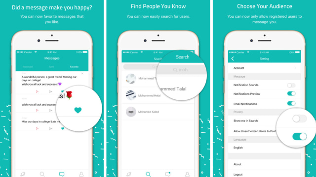 Aplikasi pesan Sarahah. (Foto: Sarahah)