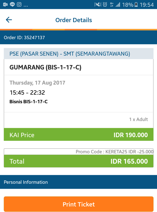 Ini tampilan tiket digital saya (Foto: Dokumentasi Pribadi)