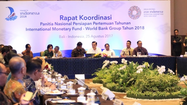 Rapat koordinasi pertemuan tahunan IMF-WB (Foto: Aprilandika Hendra/kumparan)